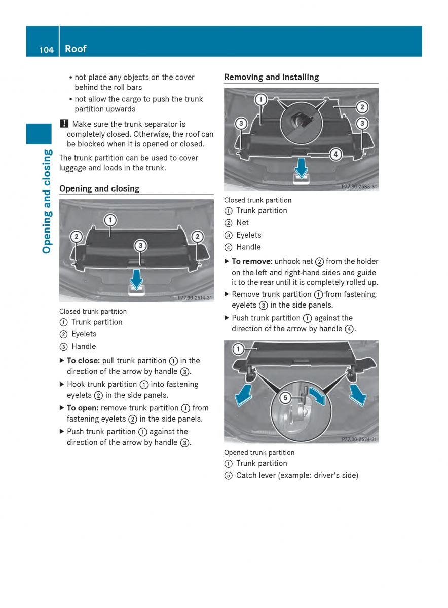 Mercedes Benz SL R231 owners manual / page 106