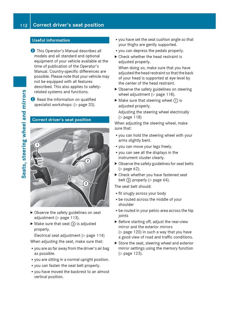 Mercedes Benz SL R231 owners manual / page 114