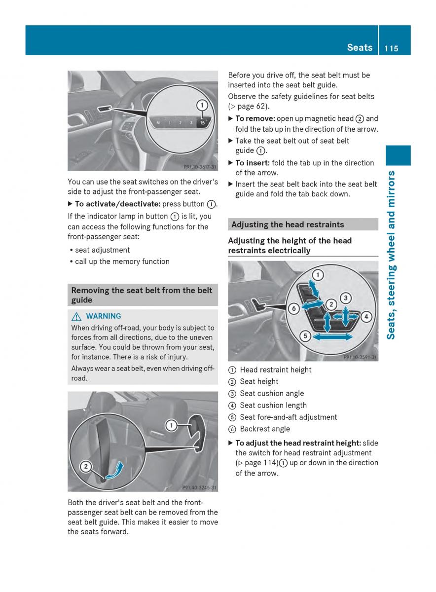 Mercedes Benz SL R231 owners manual / page 117