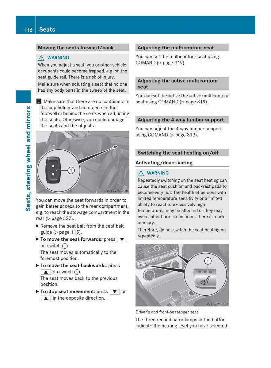 Mercedes Benz SL R231 owners manual / page 118