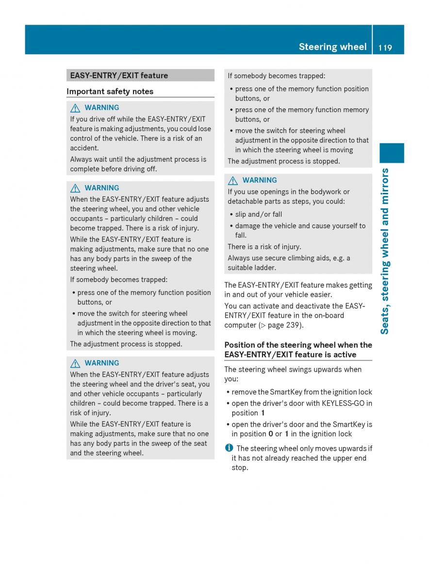 Mercedes Benz SL R231 owners manual / page 121