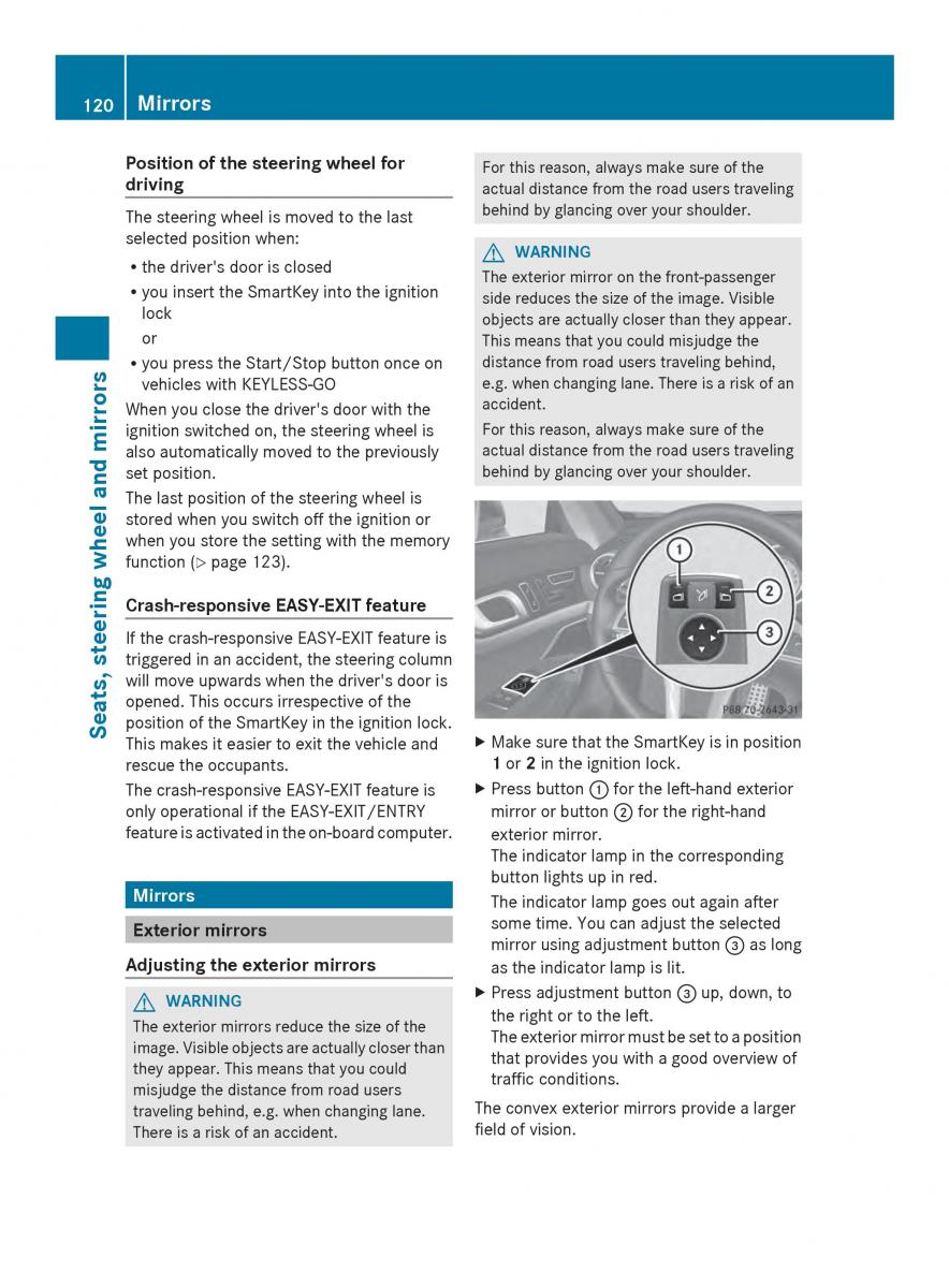 Mercedes Benz SL R231 owners manual / page 122