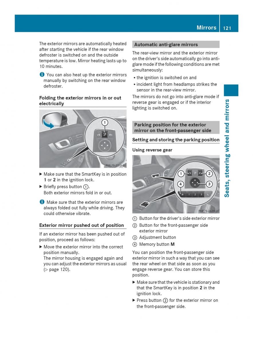 Mercedes Benz SL R231 owners manual / page 123