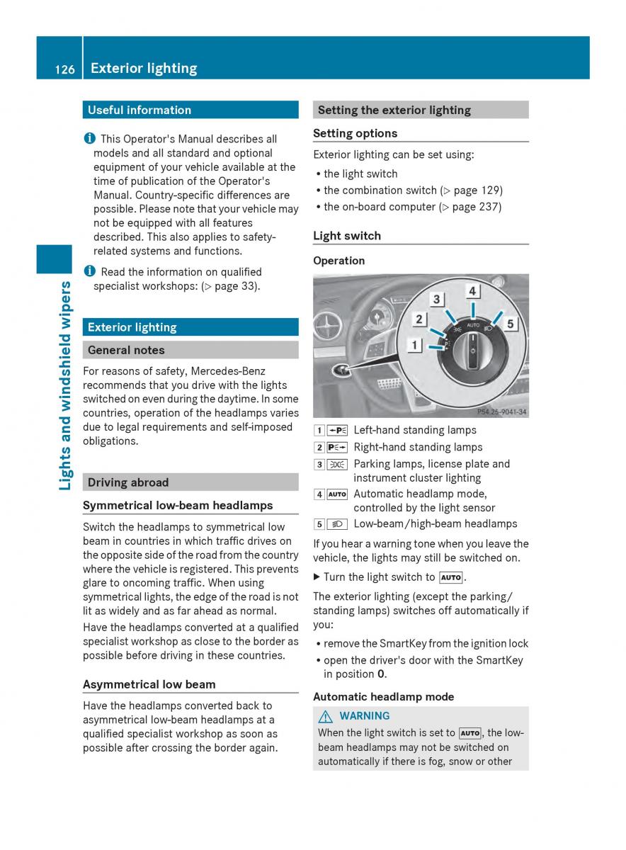 Mercedes Benz SL R231 owners manual / page 128