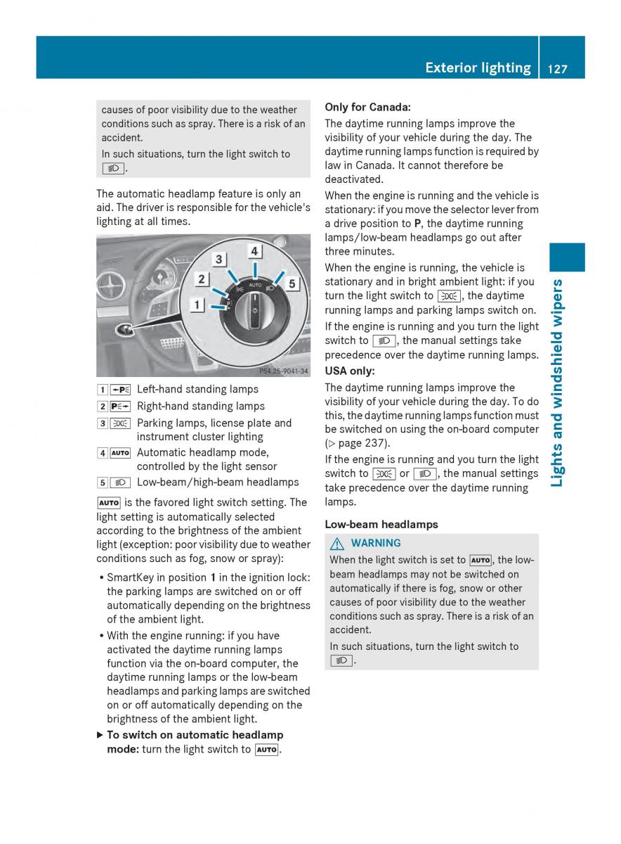 Mercedes Benz SL R231 owners manual / page 129