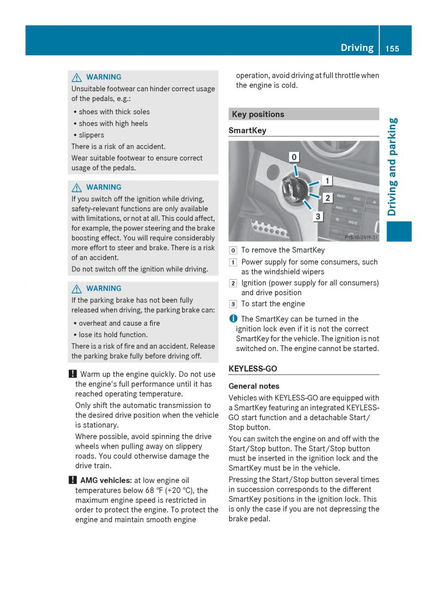 Mercedes Benz SL R231 owners manual / page 157