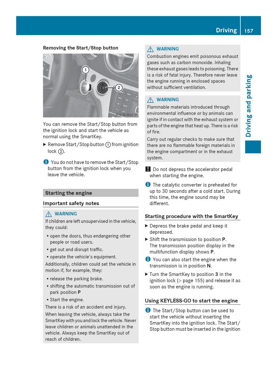 Mercedes Benz SL R231 owners manual / page 159