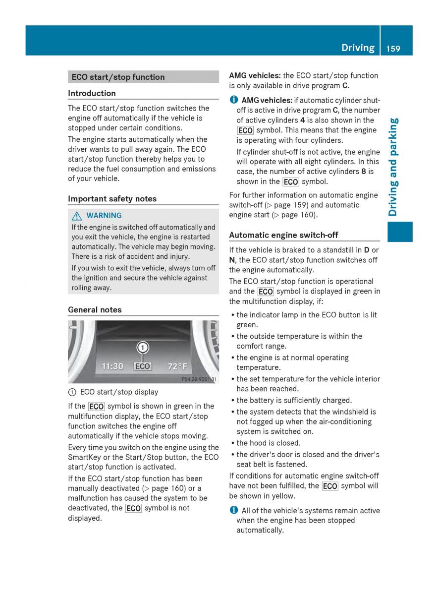 Mercedes Benz SL R231 owners manual / page 161