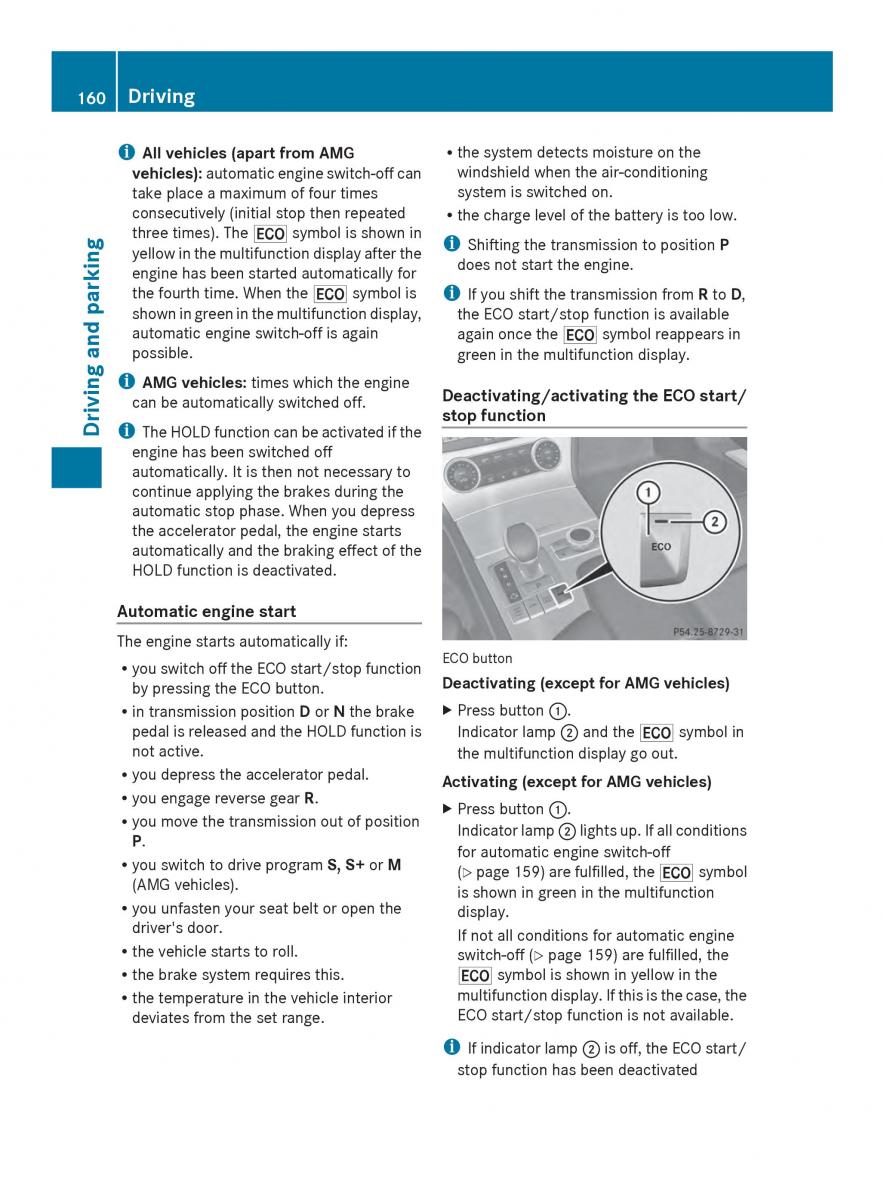 Mercedes Benz SL R231 owners manual / page 162