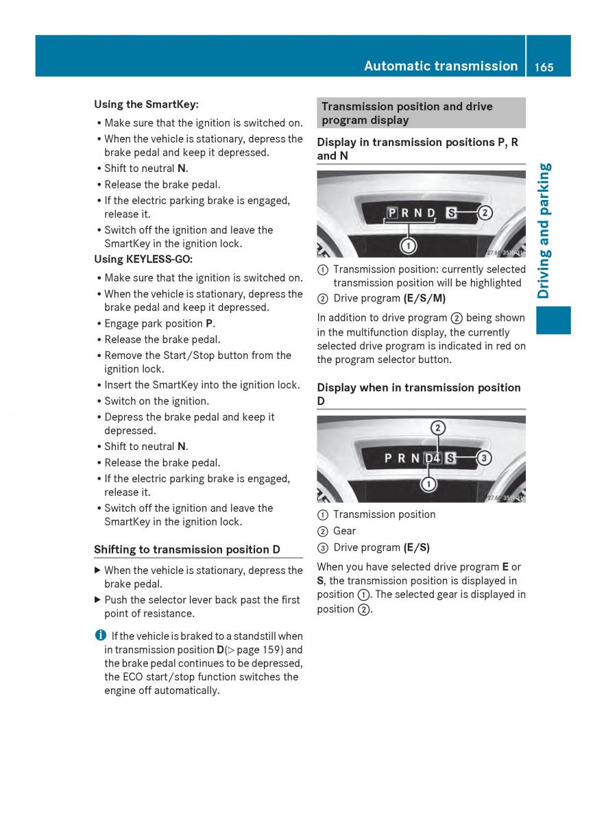 Mercedes Benz SL R231 owners manual / page 167