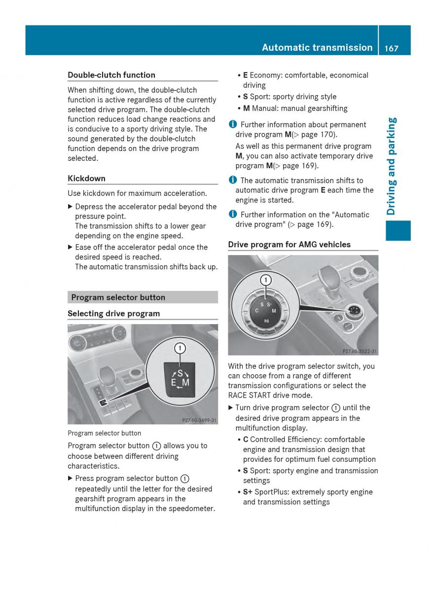 Mercedes Benz SL R231 owners manual / page 169