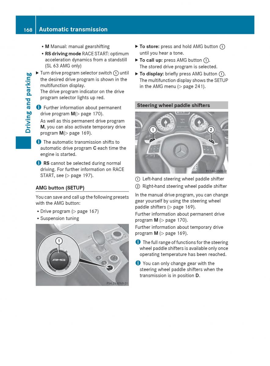 Mercedes Benz SL R231 owners manual / page 170