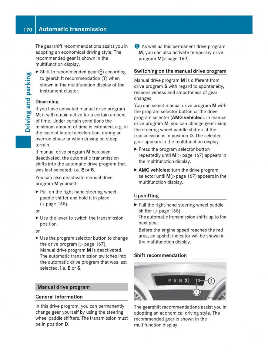 Mercedes Benz SL R231 owners manual / page 172