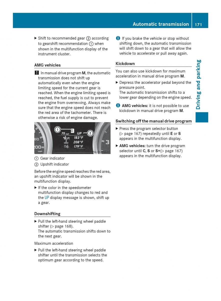 Mercedes Benz SL R231 owners manual / page 173