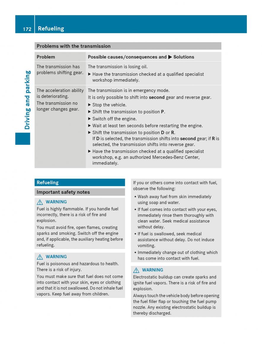 Mercedes Benz SL R231 owners manual / page 174