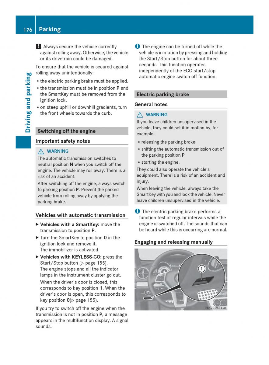 Mercedes Benz SL R231 owners manual / page 178