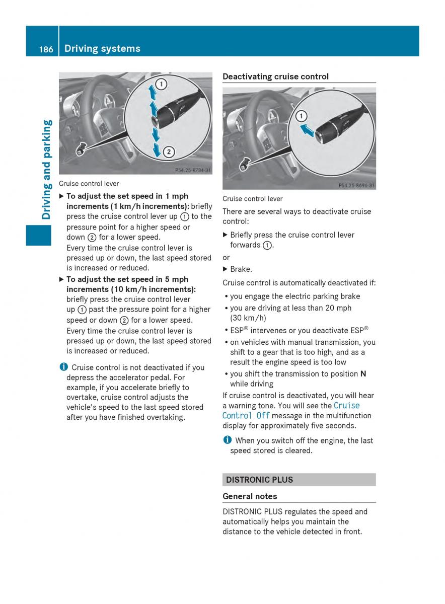 Mercedes Benz SL R231 owners manual / page 188