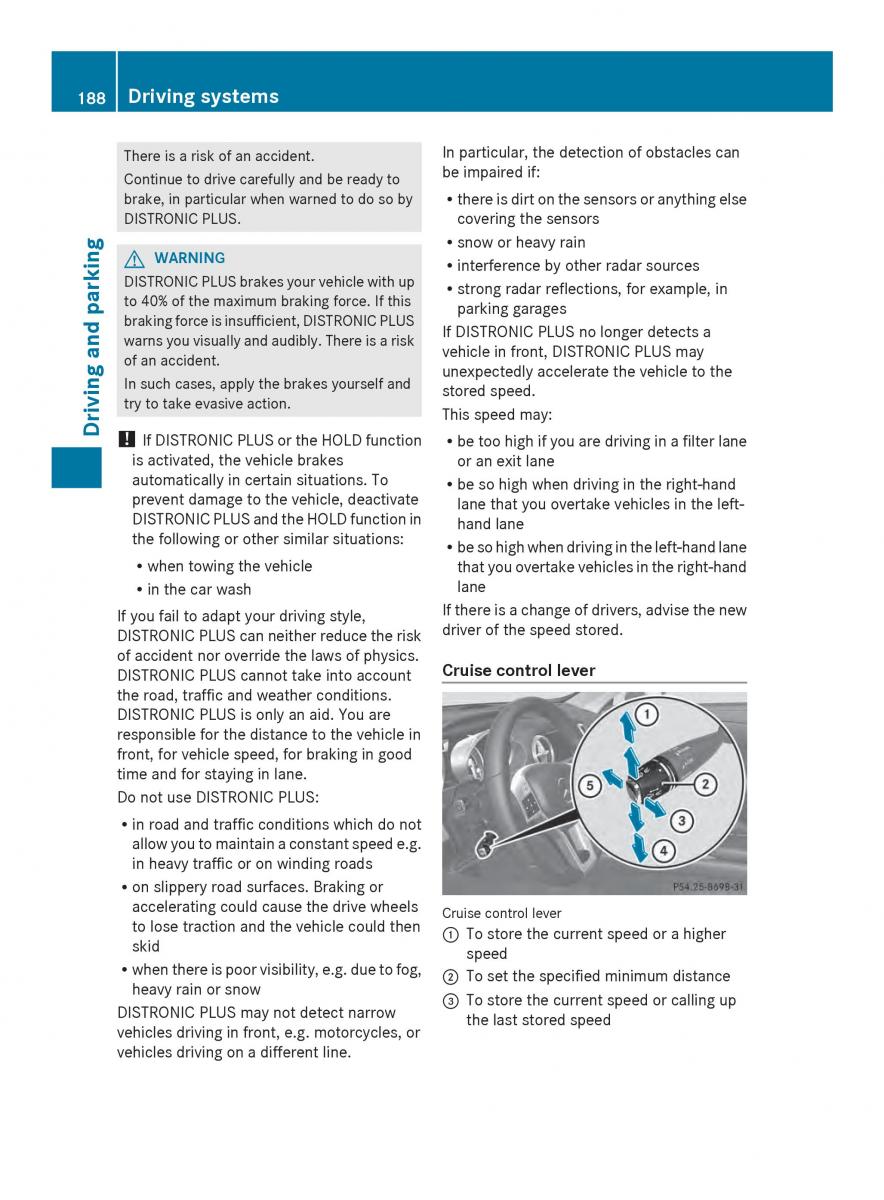 Mercedes Benz SL R231 owners manual / page 190