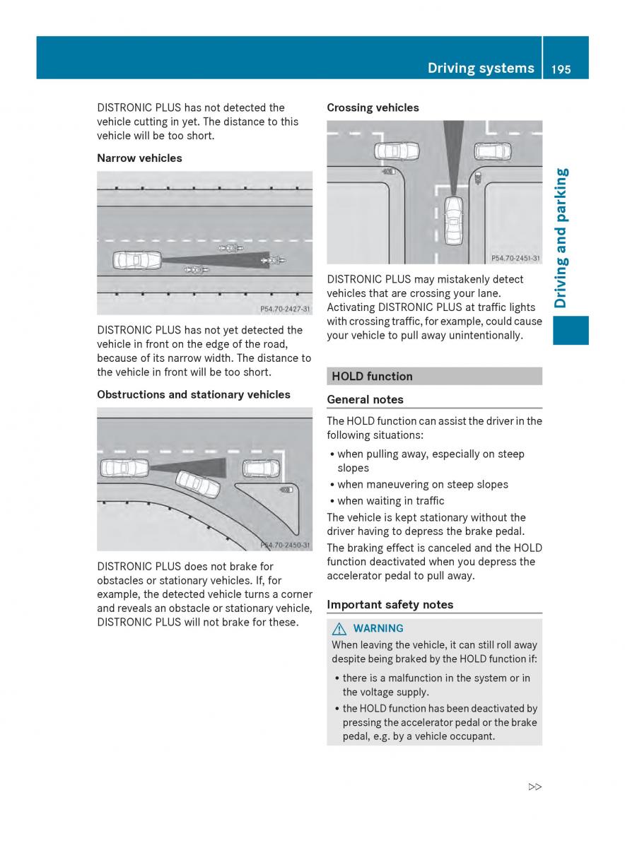 Mercedes Benz SL R231 owners manual / page 197