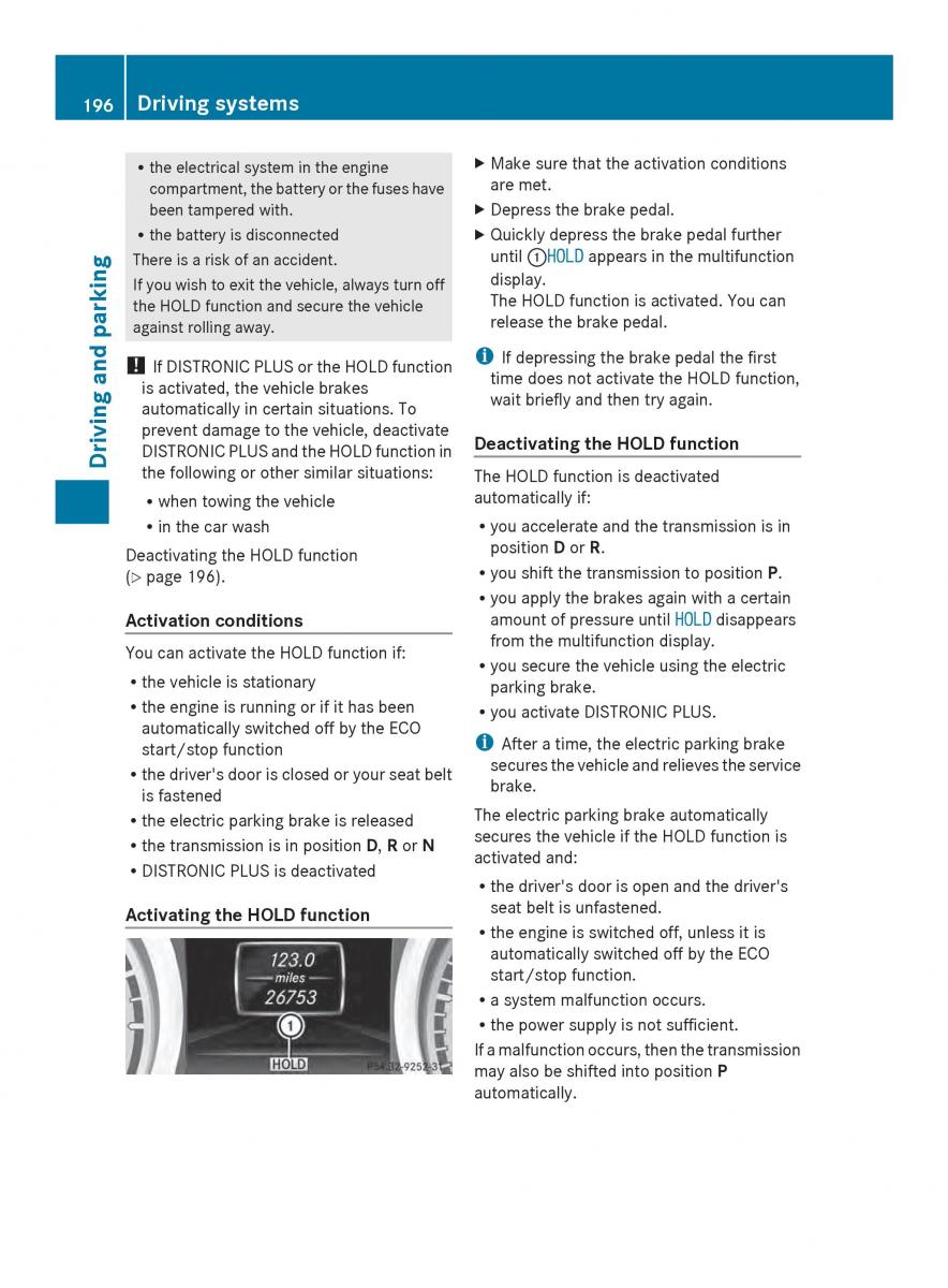 Mercedes Benz SL R231 owners manual / page 198