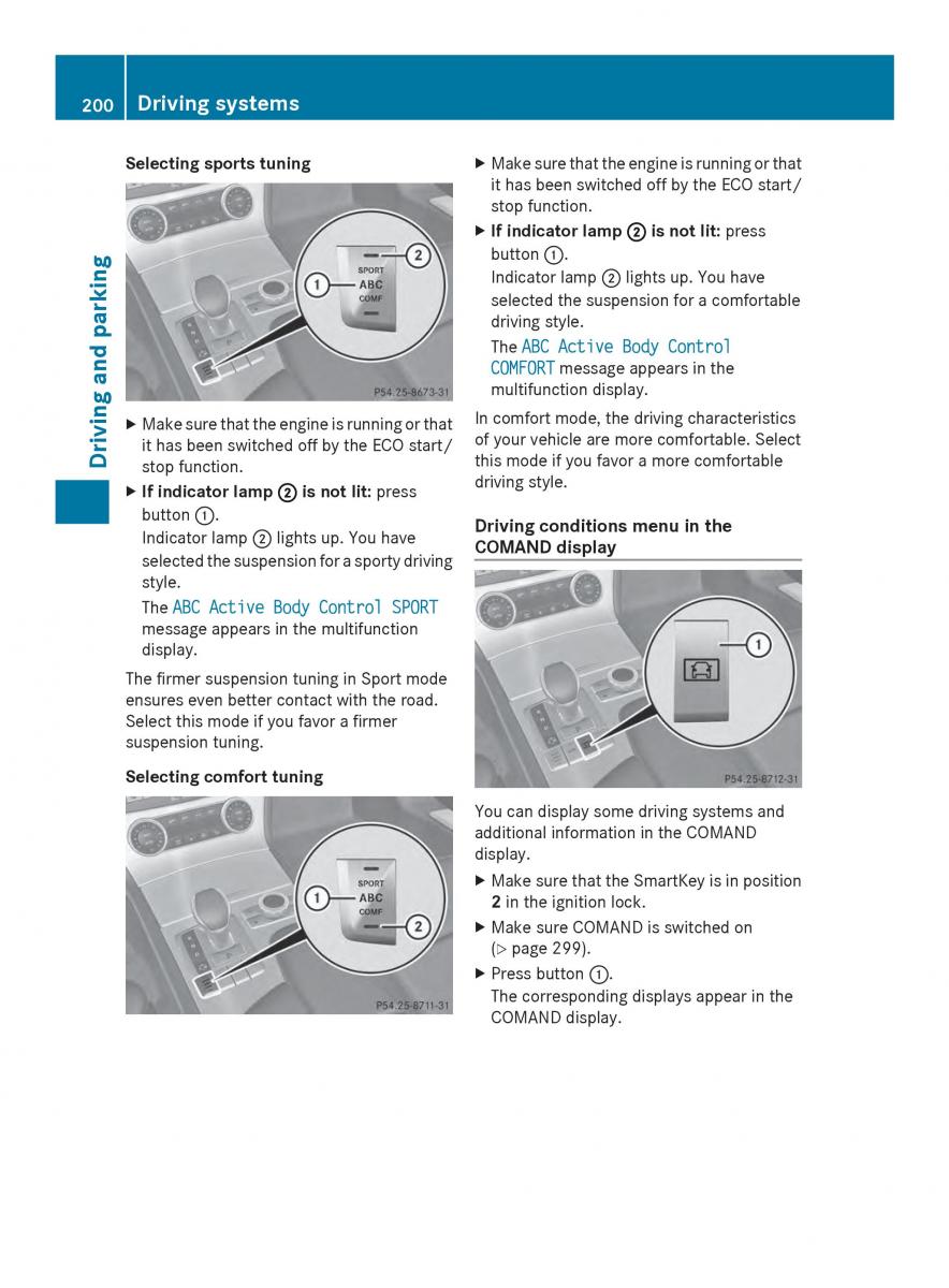 Mercedes Benz SL R231 owners manual / page 202