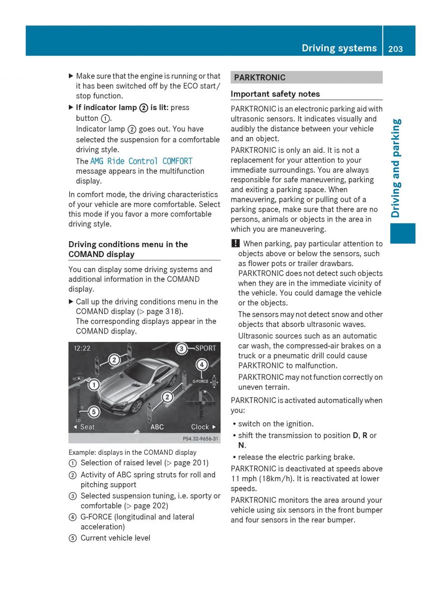 Mercedes Benz SL R231 owners manual / page 205