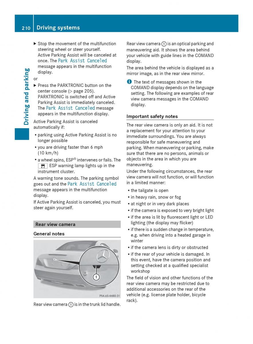 Mercedes Benz SL R231 owners manual / page 212