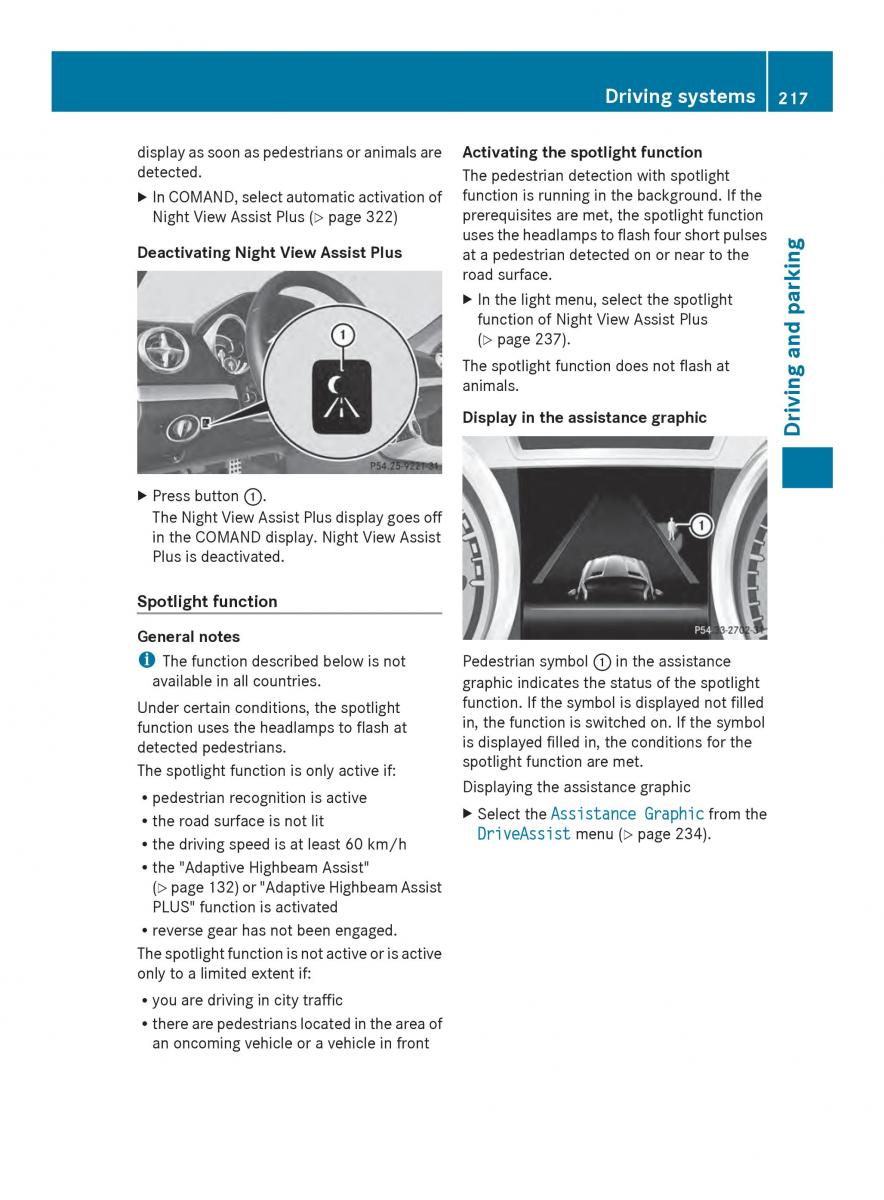 Mercedes Benz SL R231 owners manual / page 219