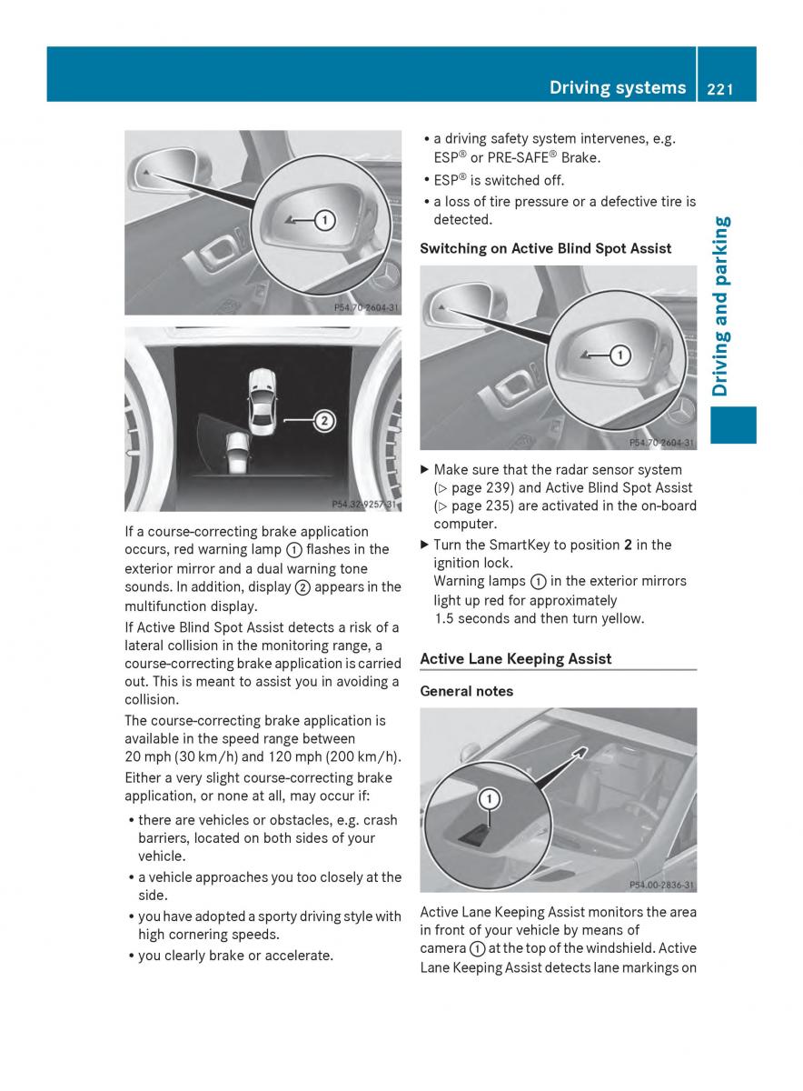 Mercedes Benz SL R231 owners manual / page 223