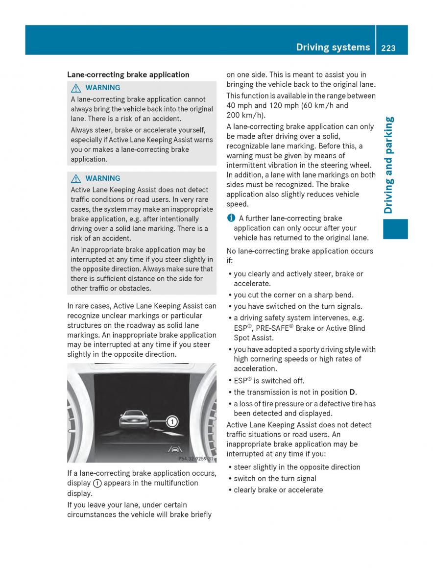 Mercedes Benz SL R231 owners manual / page 225