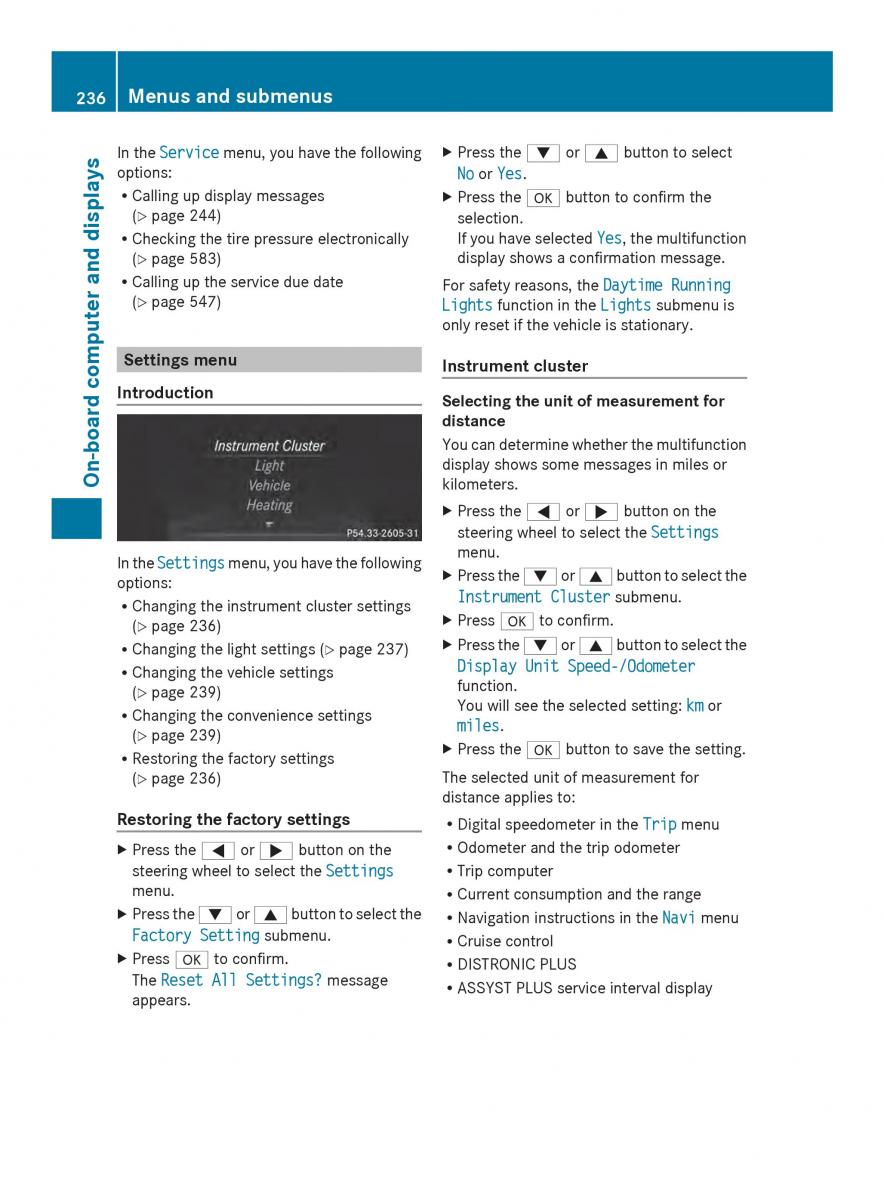 Mercedes Benz SL R231 owners manual / page 238