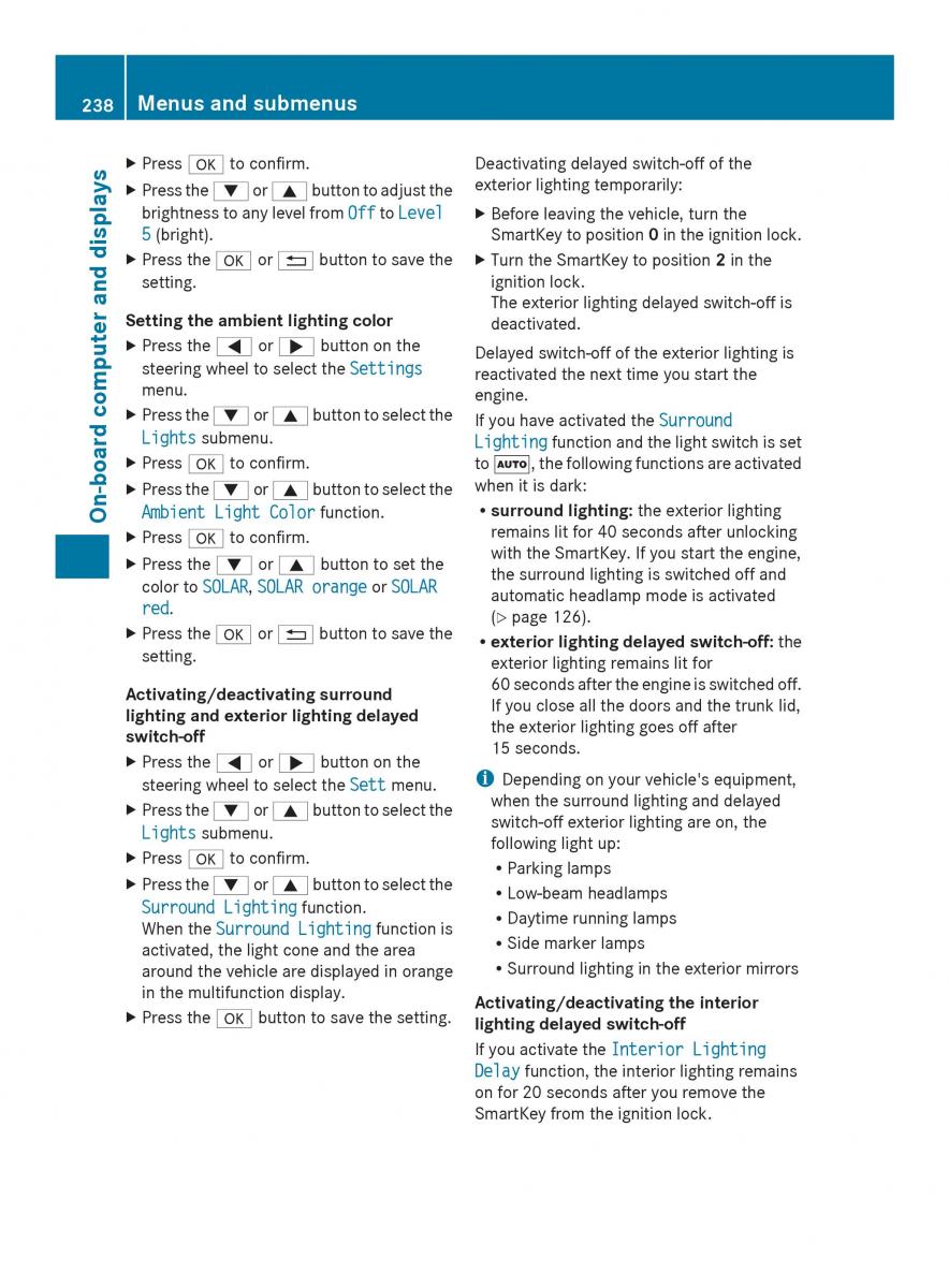 Mercedes Benz SL R231 owners manual / page 240