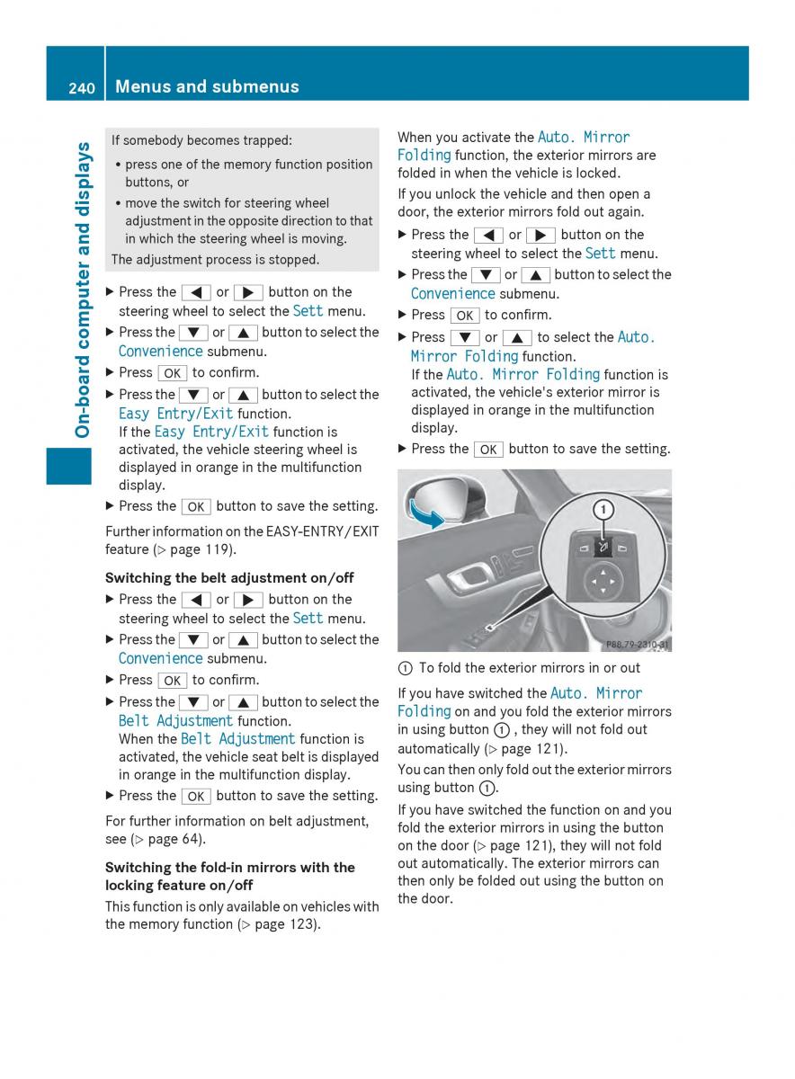 Mercedes Benz SL R231 owners manual / page 242