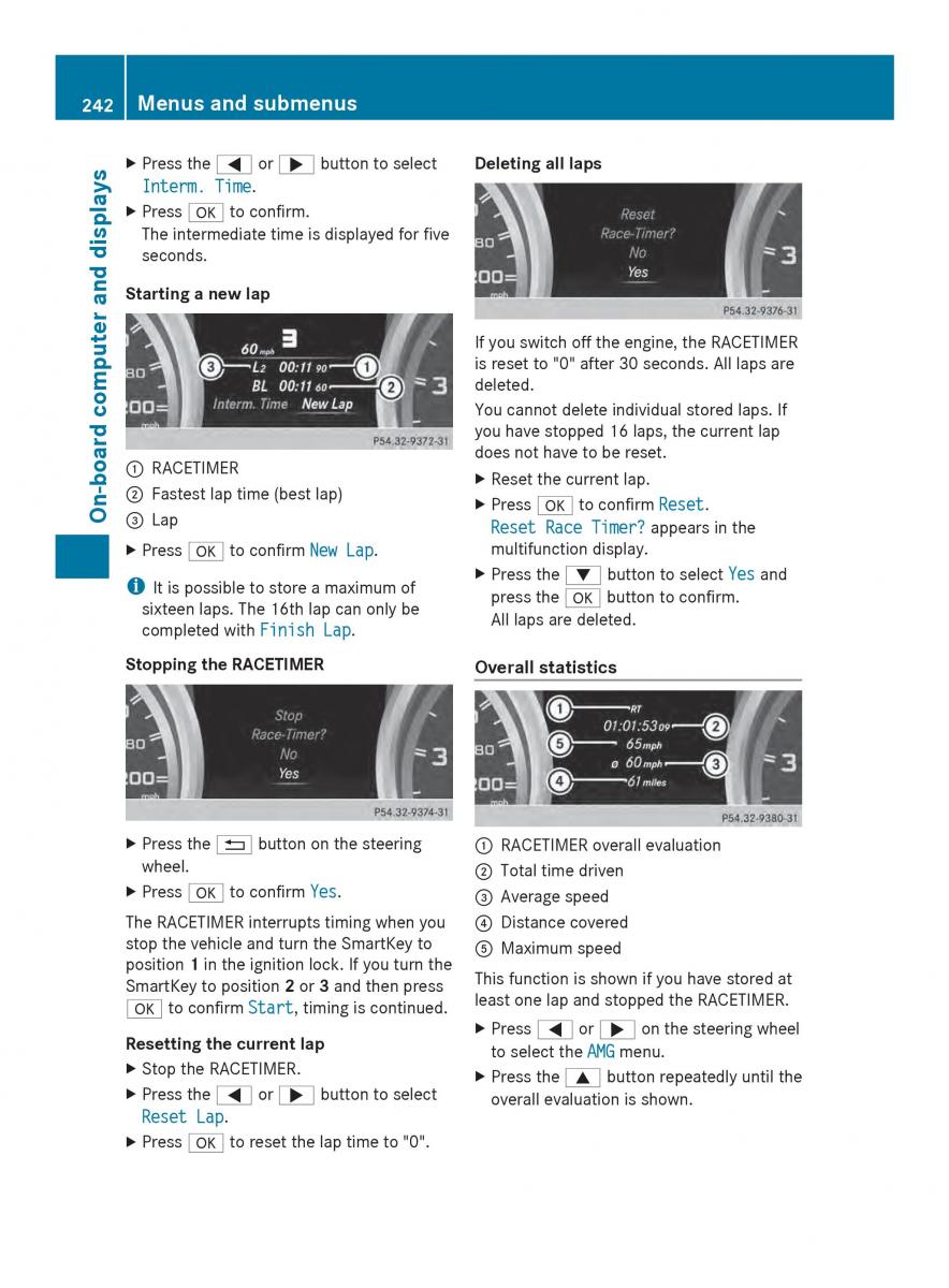 Mercedes Benz SL R231 owners manual / page 244