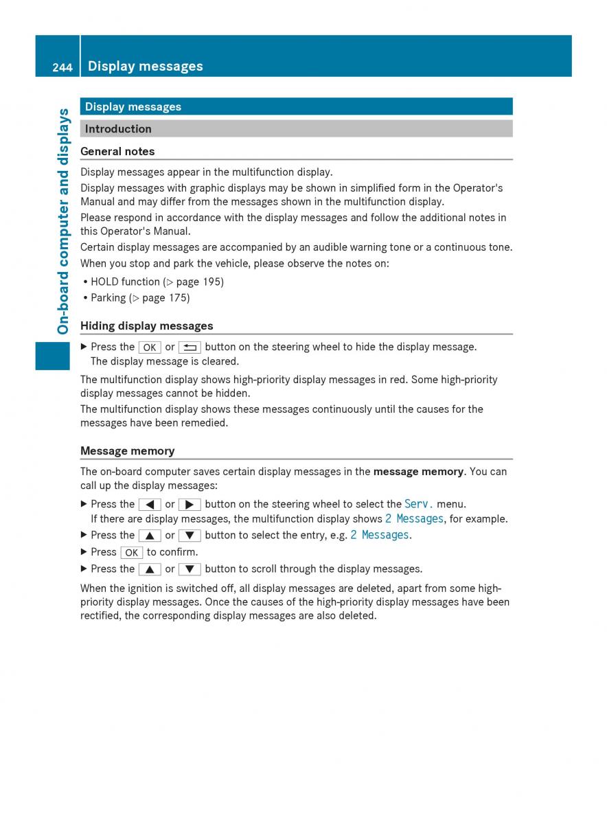 Mercedes Benz SL R231 owners manual / page 246