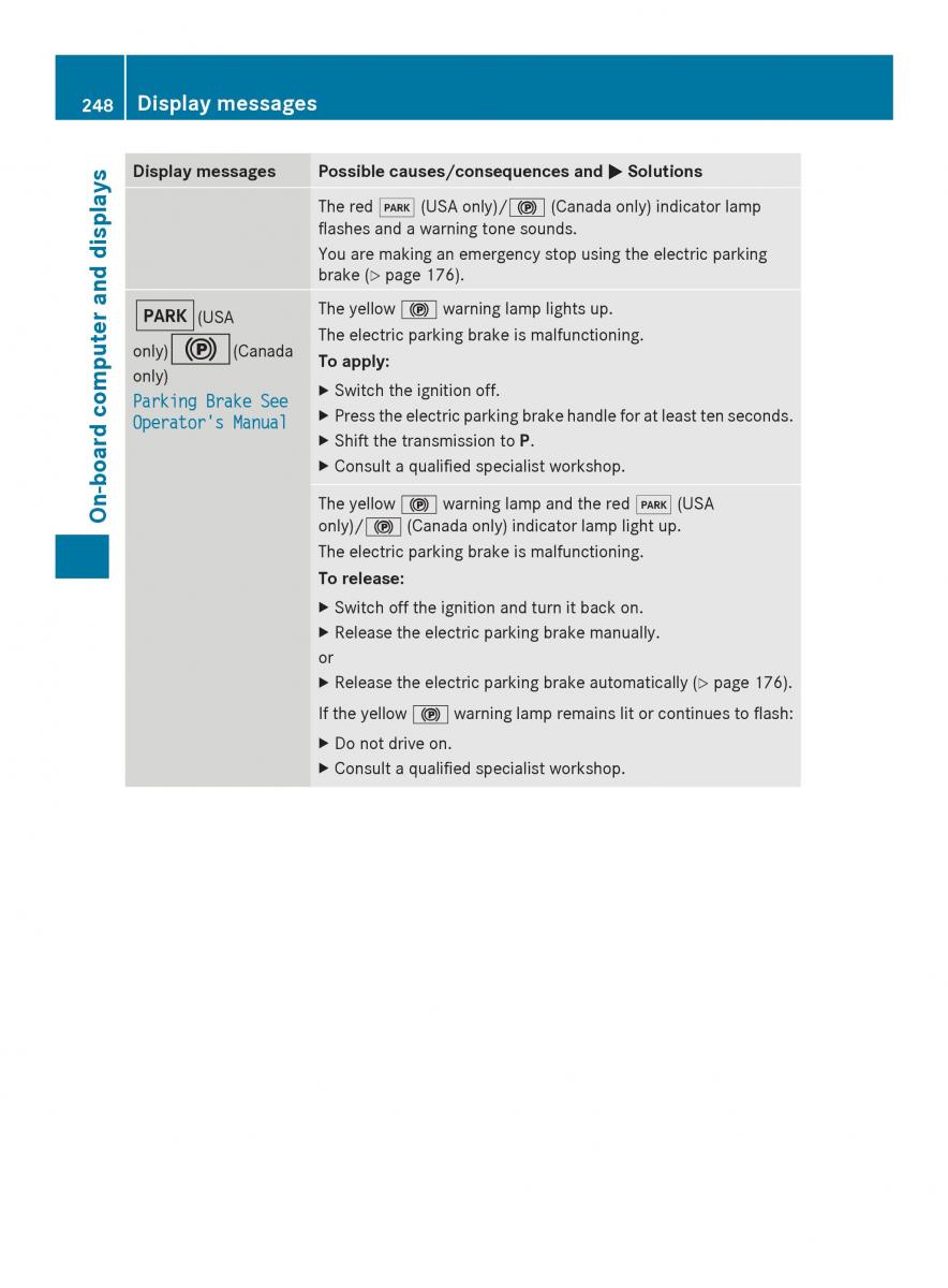 Mercedes Benz SL R231 owners manual / page 250