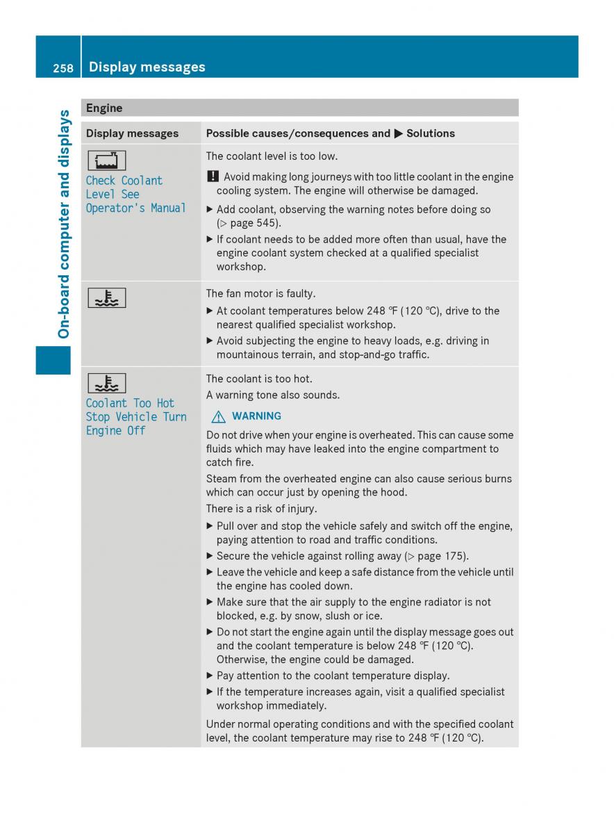 Mercedes Benz SL R231 owners manual / page 260