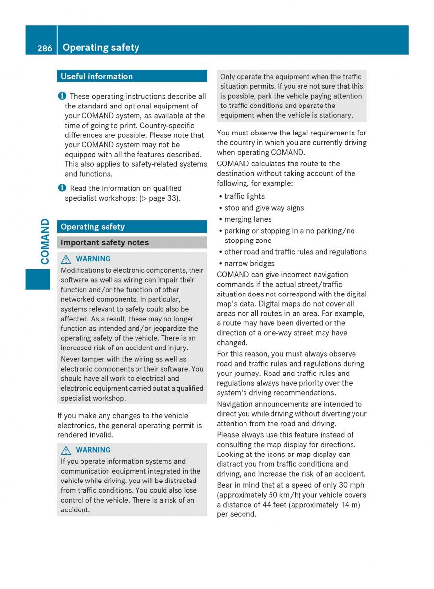 Mercedes Benz SL R231 owners manual / page 288