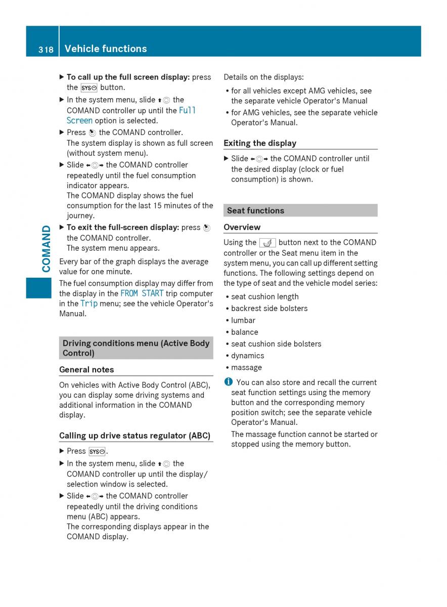 Mercedes Benz SL R231 owners manual / page 320