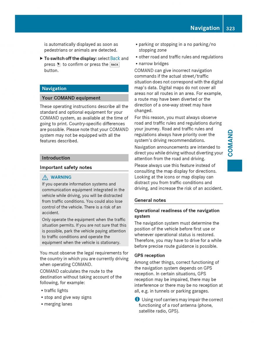 Mercedes Benz SL R231 owners manual / page 325