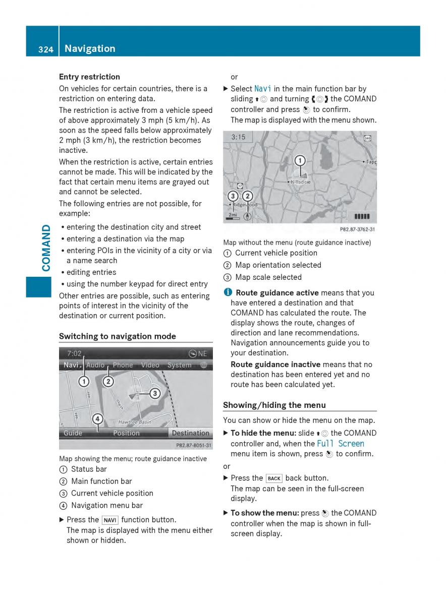 Mercedes Benz SL R231 owners manual / page 326