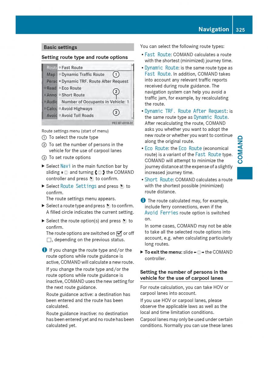 Mercedes Benz SL R231 owners manual / page 327