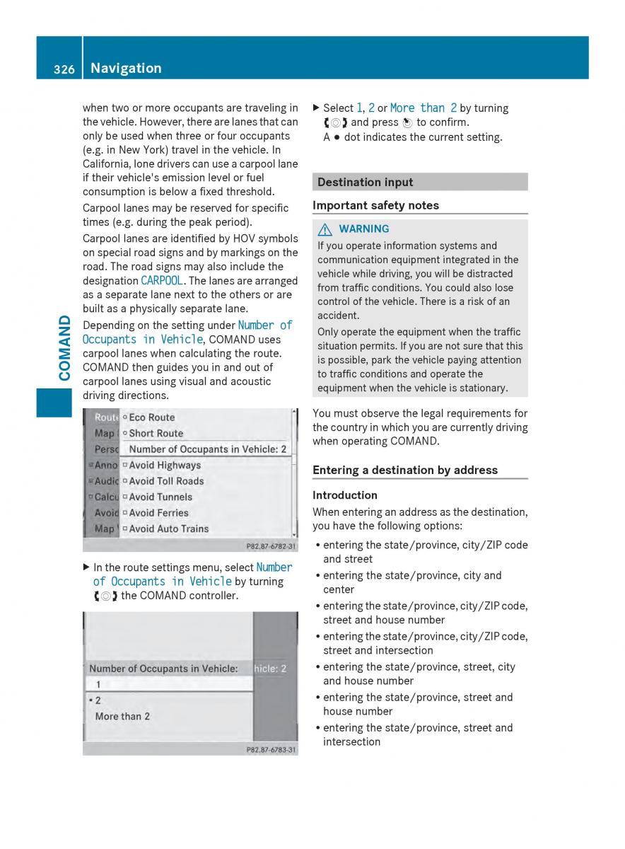 Mercedes Benz SL R231 owners manual / page 328