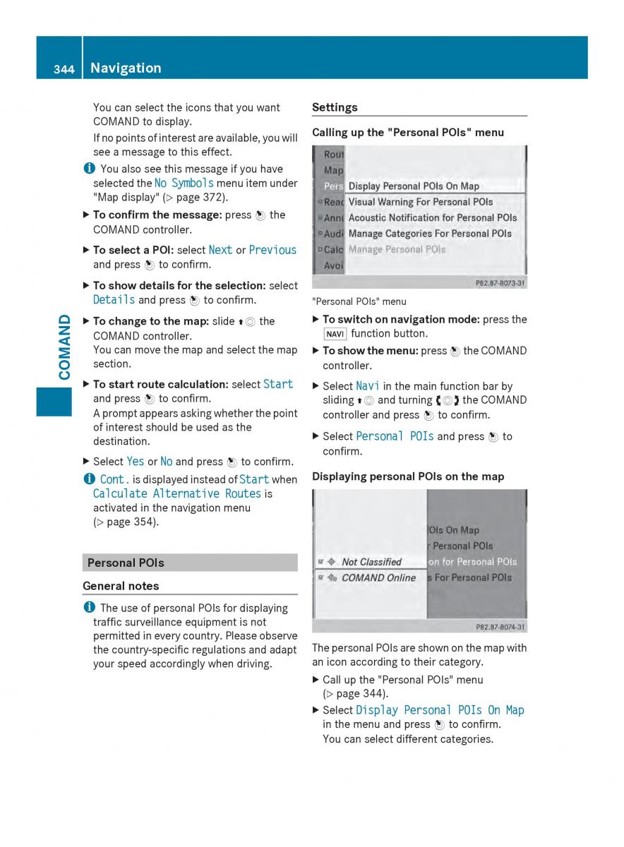 Mercedes Benz SL R231 owners manual / page 346