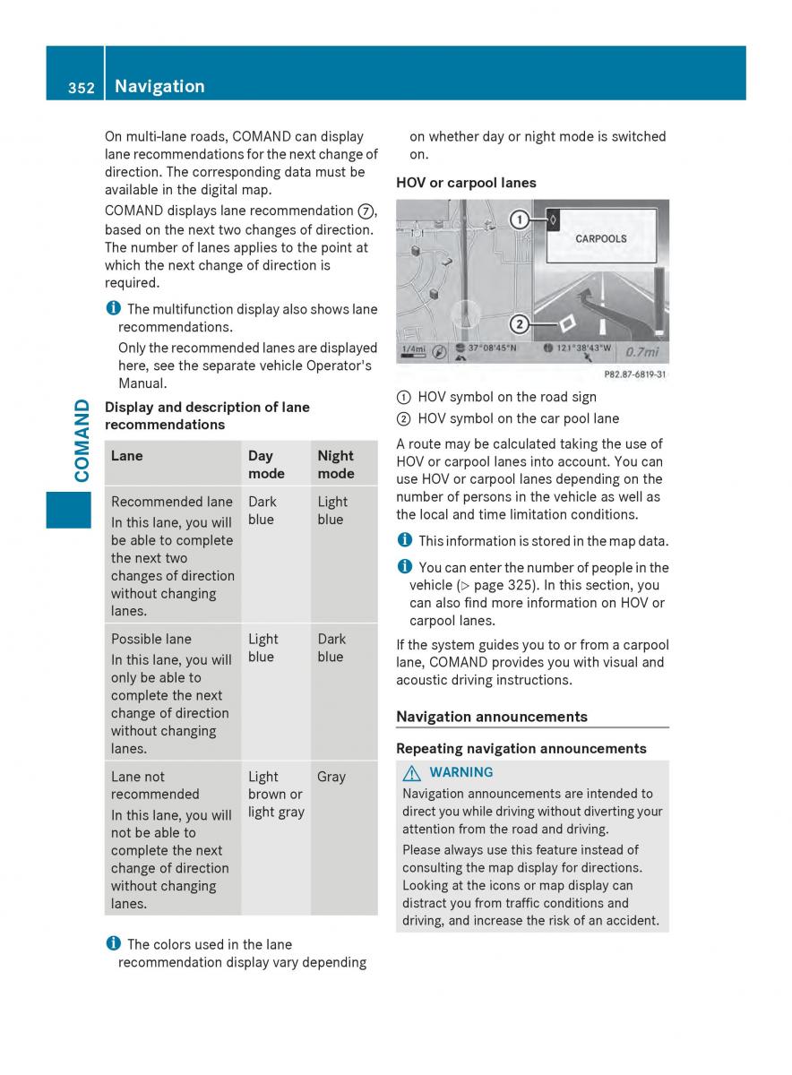 Mercedes Benz SL R231 owners manual / page 354