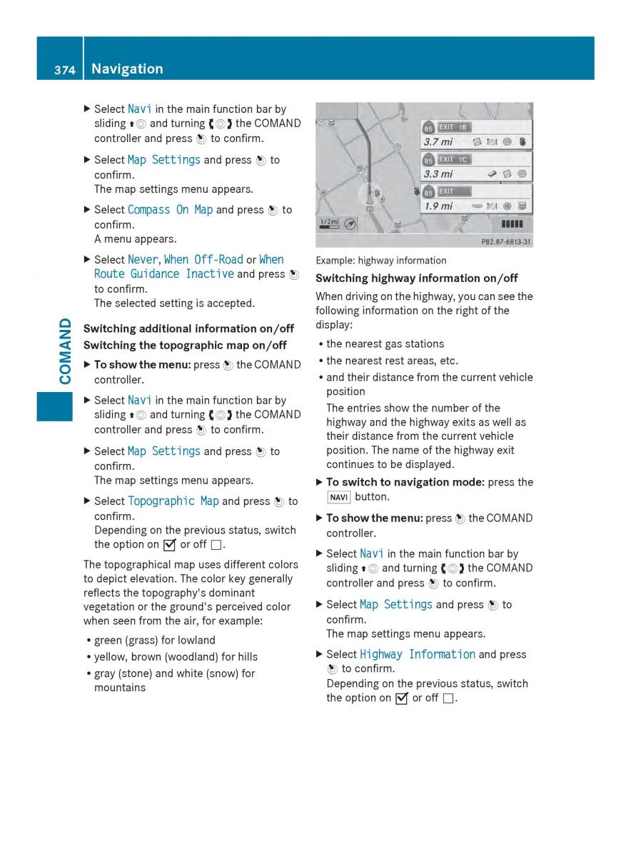 Mercedes Benz SL R231 owners manual / page 376