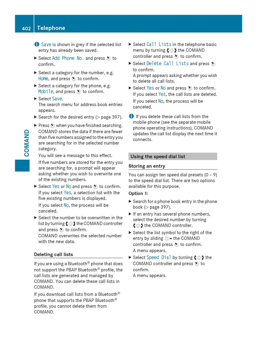 Mercedes Benz SL R231 owners manual / page 404