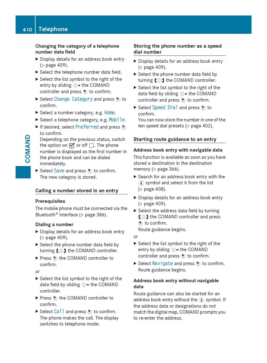 Mercedes Benz SL R231 owners manual / page 412