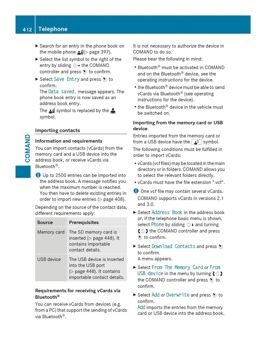 Mercedes Benz SL R231 owners manual / page 414