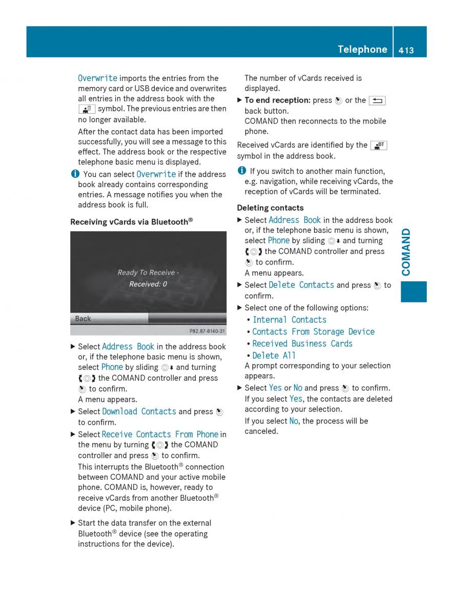 Mercedes Benz SL R231 owners manual / page 415